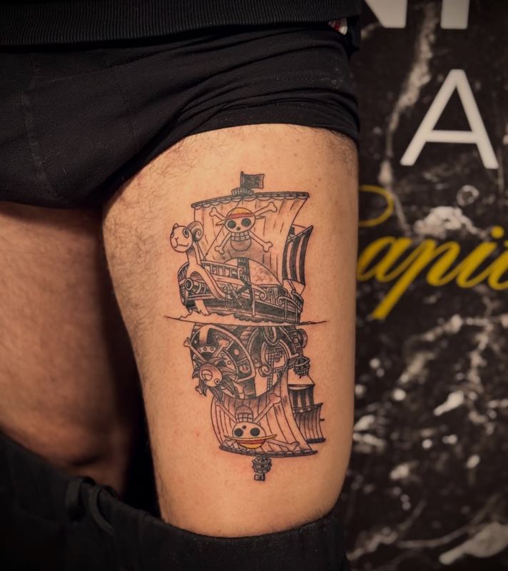 Going Merry, illustrativo su coscia